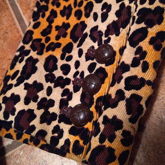 Vintage Women's Larry Levine Leopard Print L/S Fitted Blazer, Size 6 - Picture 3 of 5